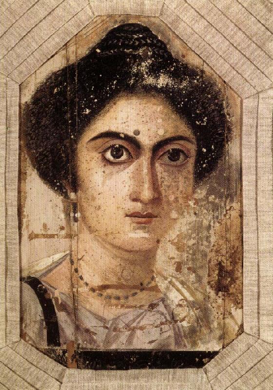 unknow artist Funerary Portrait of Womane from El Fayum Spain oil painting art